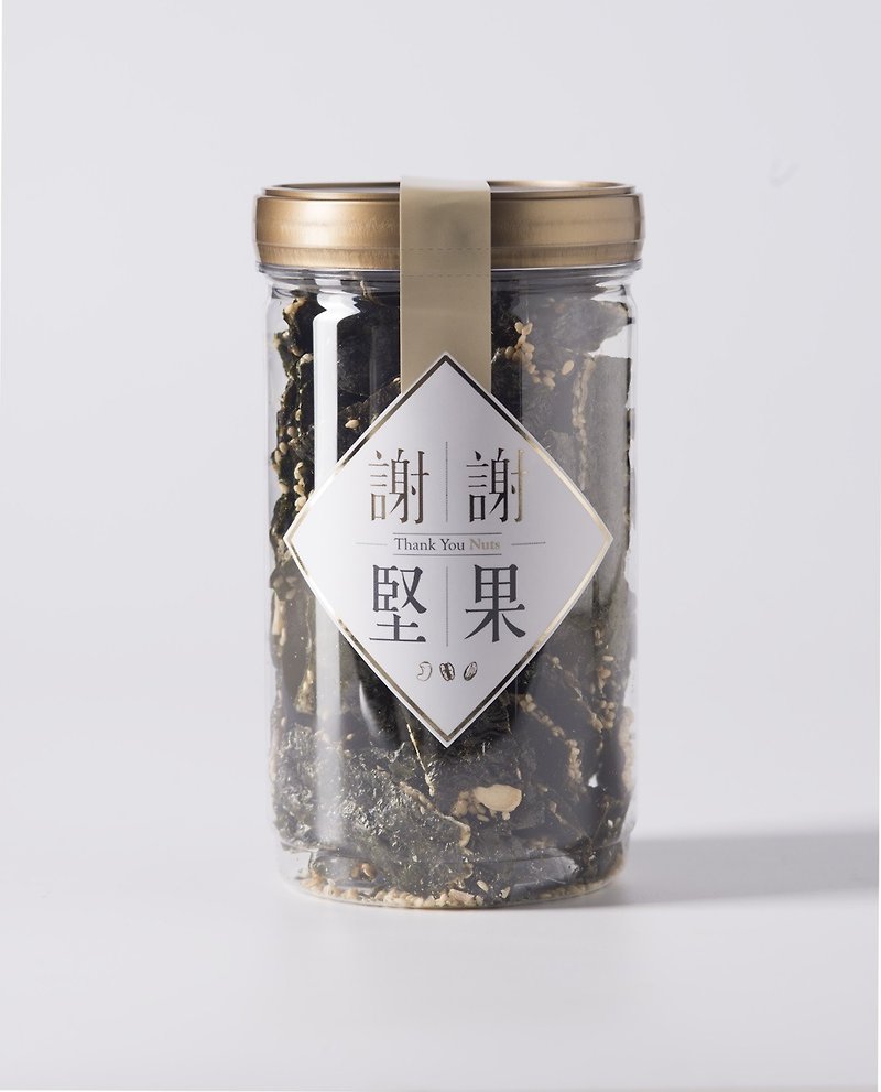 【Seaweed Nut Chips】(Sealed Jar)(Strictly Selected Vegetarian Snacks)(Non-fried, Not Salty)(Vegetarian) - ขนมคบเคี้ยว - พลาสติก สีทอง
