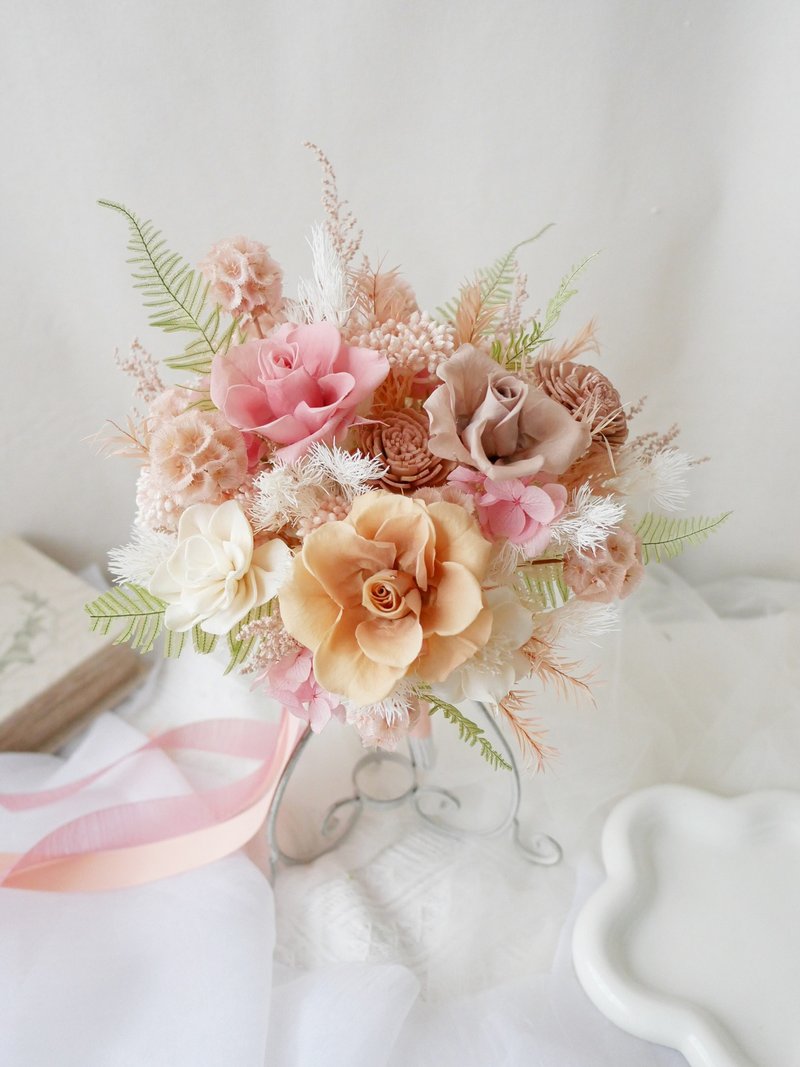 Natural everlasting bouquet [Monet Garden] everlasting bouquet/wedding shoot/wedding bouquet - Dried Flowers & Bouquets - Plants & Flowers Pink