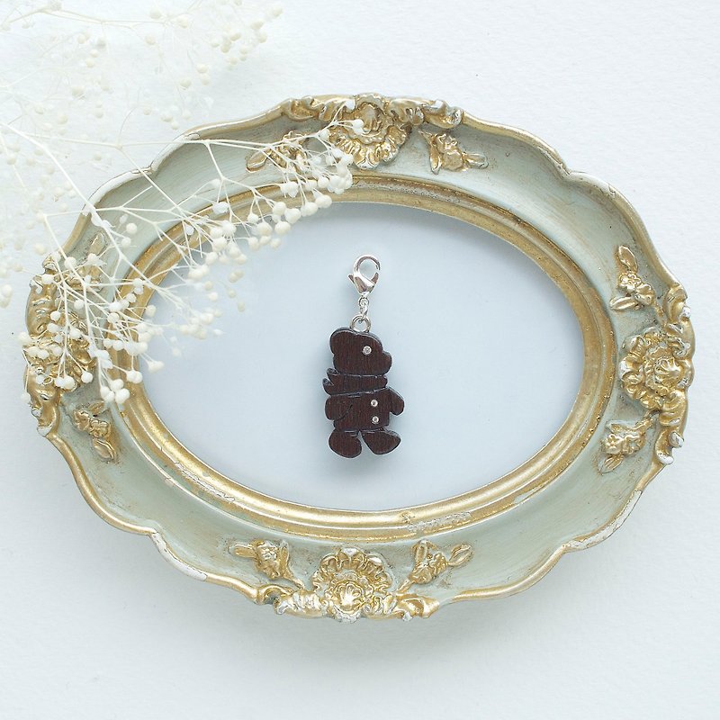 Bear wooden charm - พวงกุญแจ - ไม้ สีนำ้ตาล