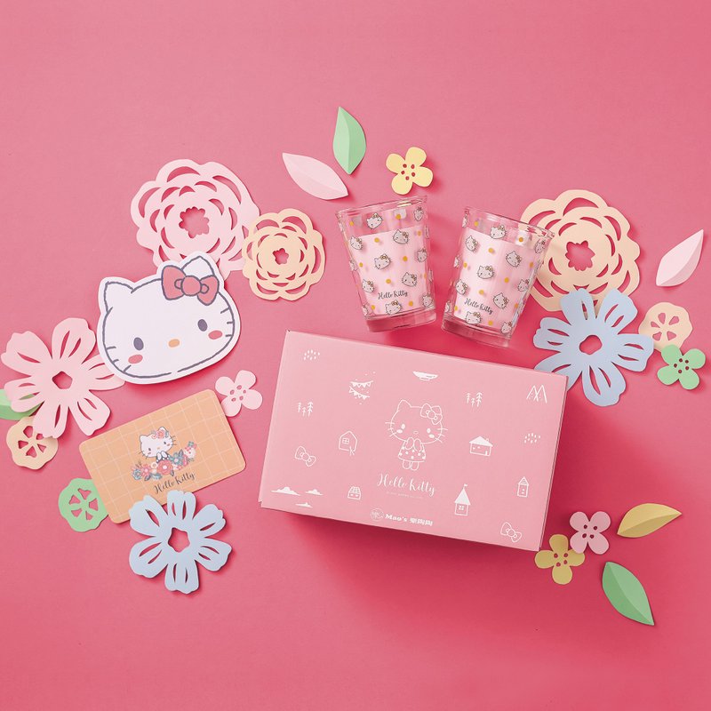 【三麗鷗聯名】花伴Hello Kitty玻璃杯組 - 其他杯子 - 瓷 多色