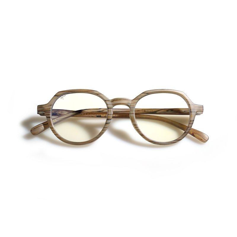 CROWN PANTO GLASSES Adult Crown Anti-Blue Light Glasses-Wood Grain Brown - Glasses & Frames - Plastic Brown