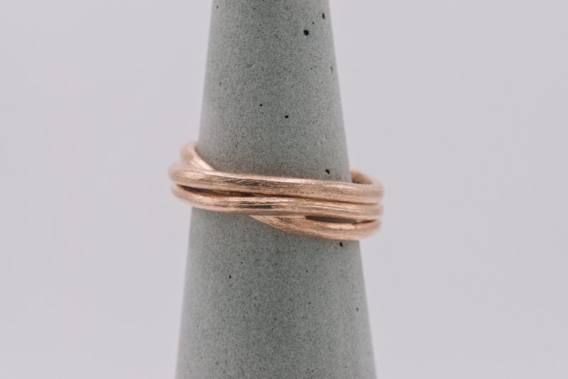 Handmade silver triple wraparound front cross ring (STR0009) - 戒指 - 銀 銀色