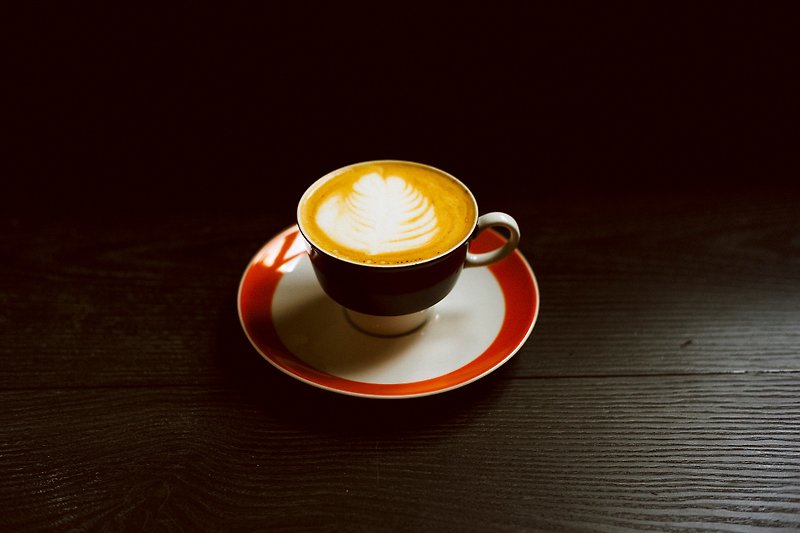 RETRO普普風古董撞色咖啡杯盤組/德國製/歐洲古董老件 - 咖啡杯 - 瓷 橘色
