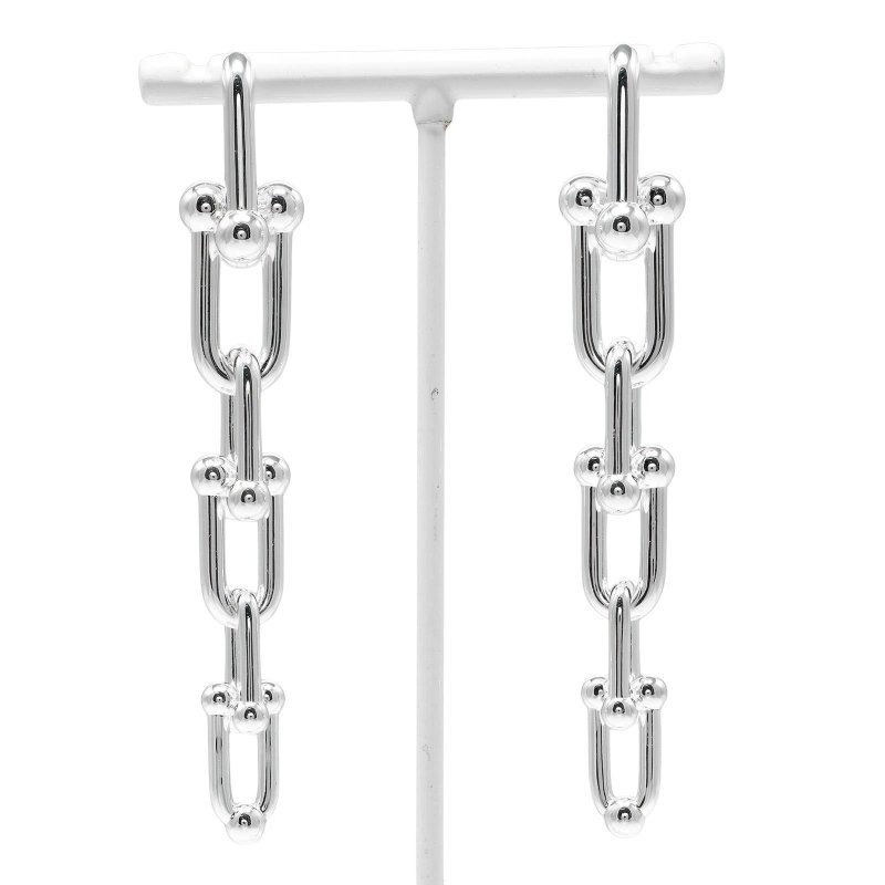 【日本直送】ティファニー TIFFANY&Co. ハードウェア グラジュエイテッドリンク ピアス シルバー925 約22.2g【中古】Aランク - 耳環/耳夾/耳骨夾 - 銀 銀色