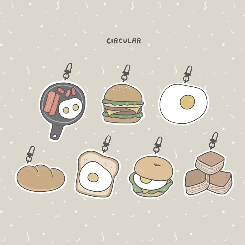 Breakfast - Double Sided Acrylic Charm - Charms - Other Materials 
