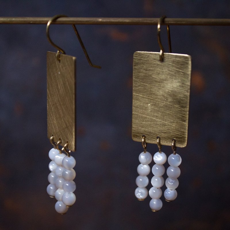 Classical Brass Shell Earrings - Clip-On Earrings - Earrings & Clip-ons - Other Materials White