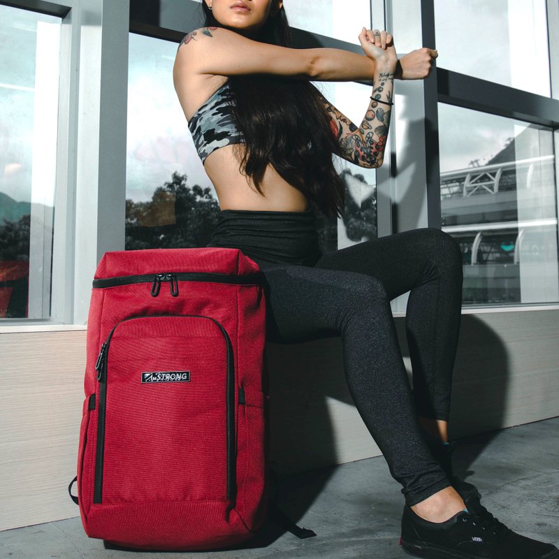 【香港設計】型格運動風 背包 |  01-RUCKSACK 紅色 - 背包/後背包/書包 - 聚酯纖維 紅色