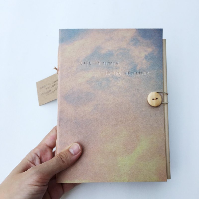 月亮笑臉:) /筆記本A6（〜9x13厘米）。 - 筆記簿/手帳 - 紙 粉紅色