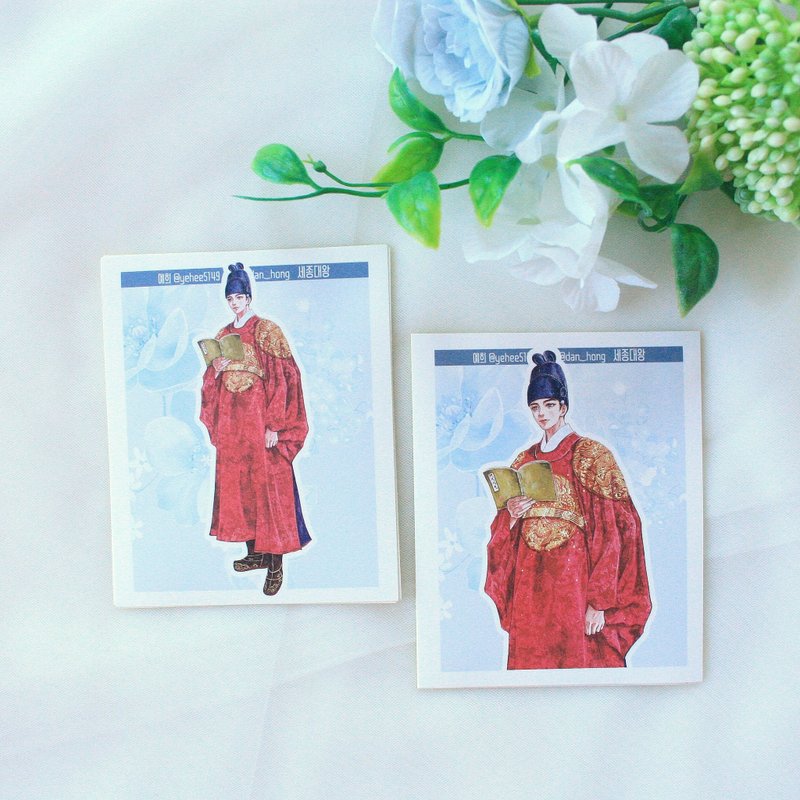 yehee_Oriental Hanbok Sticker_King Sejong - สติกเกอร์ - กระดาษ 