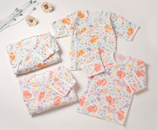 100 Cotton Newborn Baby Gauze Side snap Tee Reversible Hand