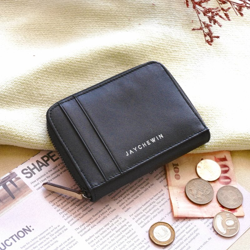 短夾 Flat Wallet ProMax - Black Nappa Leather 真皮 皮革 - 錢包/皮夾/長短夾 - 真皮 黑色