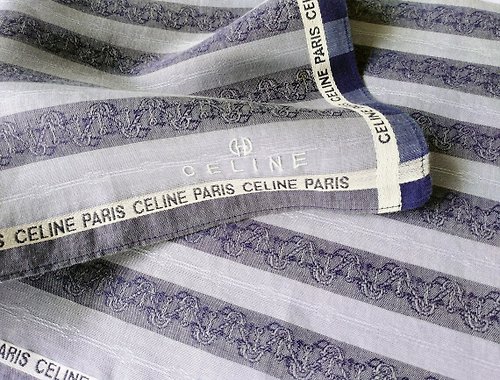 orangesodapanda Celine Paris Vintage Handkerchief 20 x 19 inches Woven Anchor and Cruise, vinta
