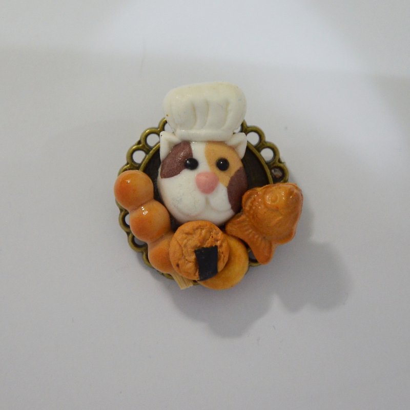 Cat Chef Badge - Hair Accessories - Clay Pink
