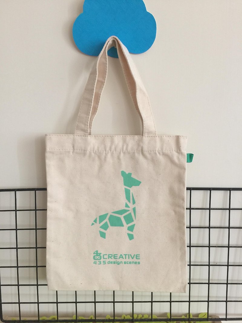 Canvas bag eco bag origami animal giraffe pattern - Handbags & Totes - Cotton & Hemp 