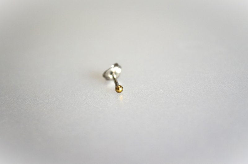 Titanium pierced earrings: 1 piece titanium earrings = P, G, BB = 18G (1mm) - ต่างหู - โลหะ สีทอง