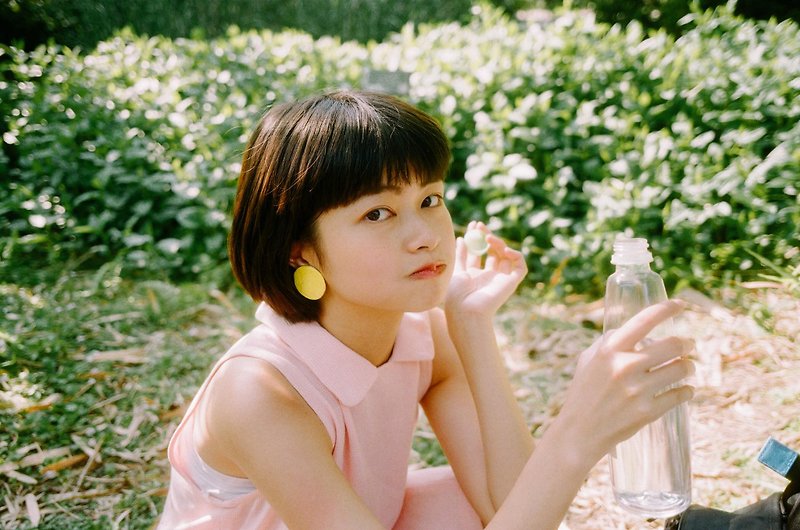 Summer lemon earrings - Earrings & Clip-ons - Pottery Yellow
