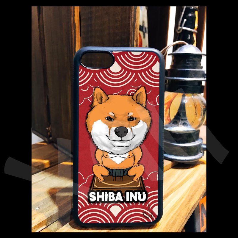 柴犬 狗 相撲 手繪 客製 手機殼 iPhone 13 12 11 XR 8 7 6 5S 14 - 手機殼/手機套 - 矽膠 