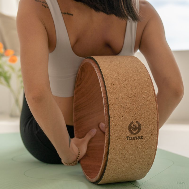Cork Yoga Wheel - อุปกรณ์ฟิตเนส - วัสดุอื่นๆ สีนำ้ตาล