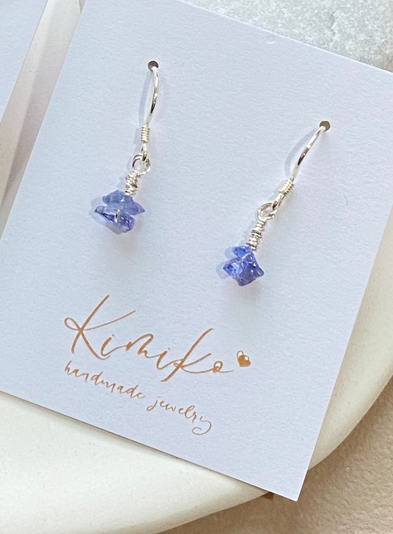 December birthstone tanzanite 925 sterling silver earrings - Earrings & Clip-ons - Crystal Purple