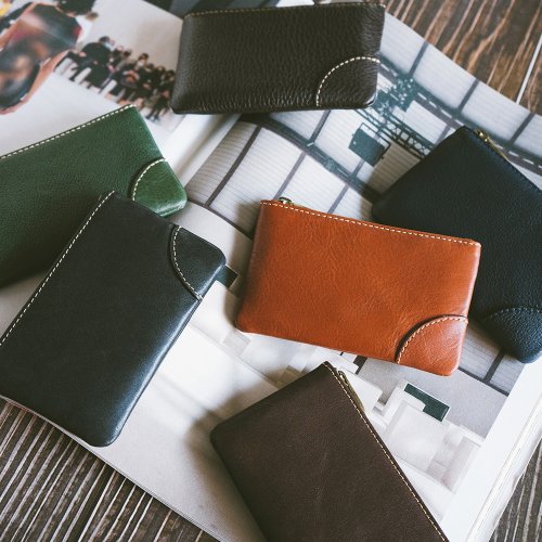 寇比手工皮件 Colbie Leather 真皮率性質感零錢包 X0034 黑/咖/啡/紅棕V/綠V/藍M
