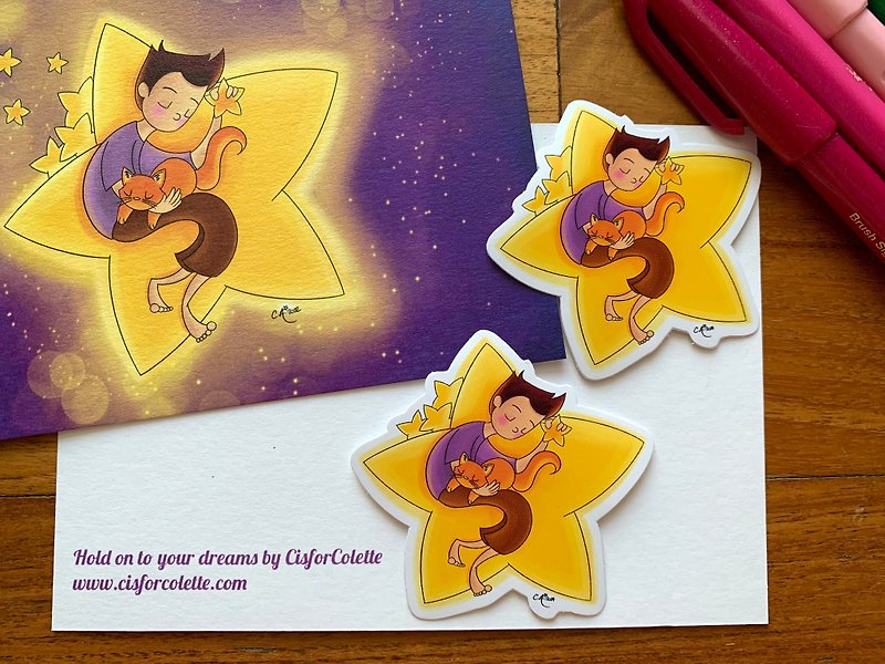 Hold onto your dreams sticker - สติกเกอร์ - กระดาษ สีเหลือง