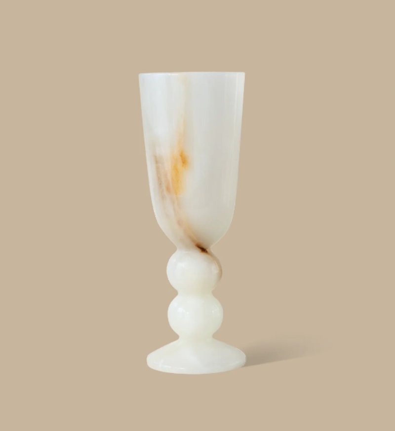 ORB VASE 高腳花瓶 白瑪瑙 - 花瓶/花器 - 玉石 透明