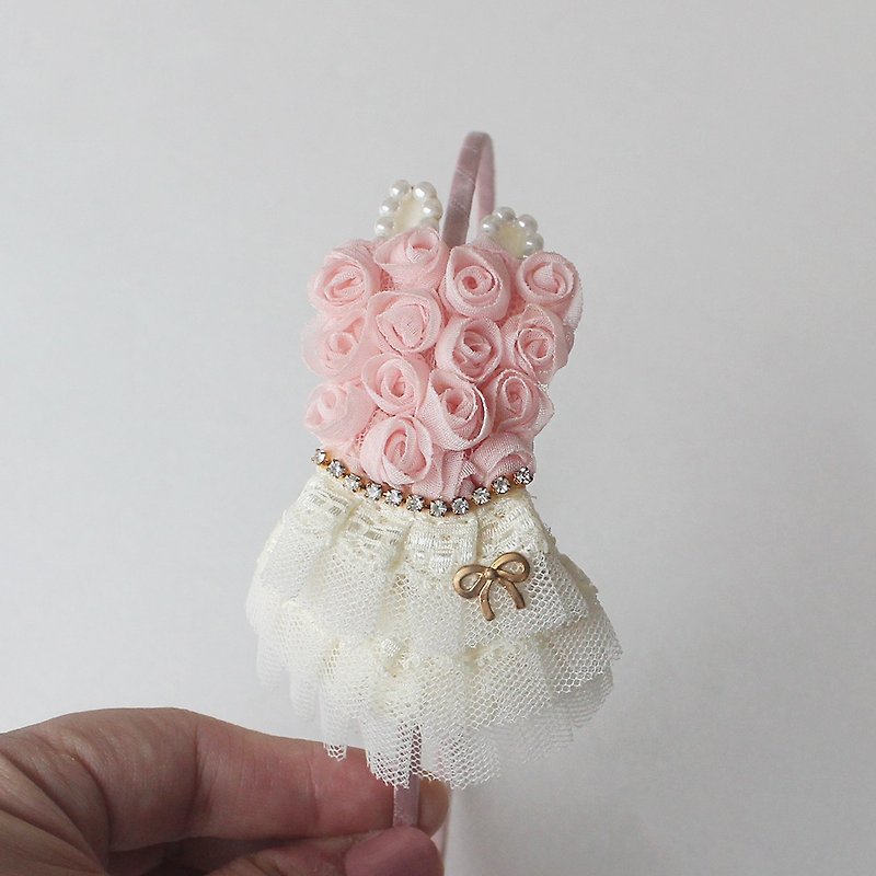 Princess pink mini dress hairband,mini dressカチューシャ,katyusha  for kids - 嬰兒手鍊/飾品 - 聚酯纖維 粉紅色