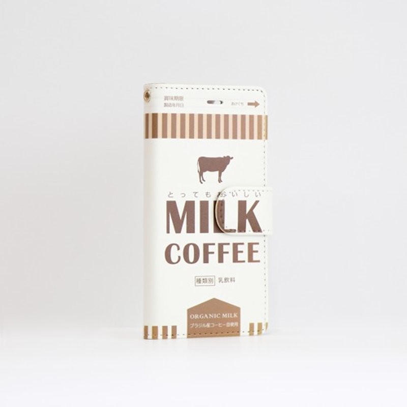 iphone case notebook with belt milk coffee smartphone case - เคส/ซองมือถือ - หนังเทียม สีนำ้ตาล