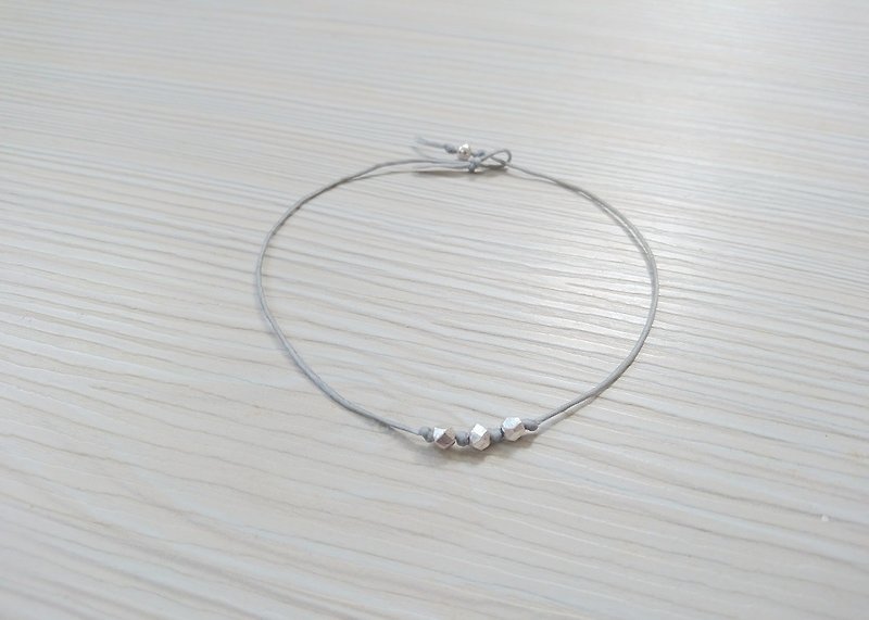 925 sterling silver foot practice wish anklet star pea gray style can be customized - กำไลข้อเท้า - โลหะ 