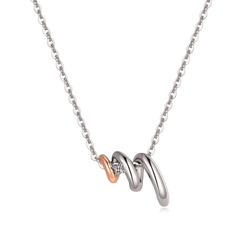 Diamond Pendant Necklace  for Female - สร้อยคอ - เพชร สีเงิน