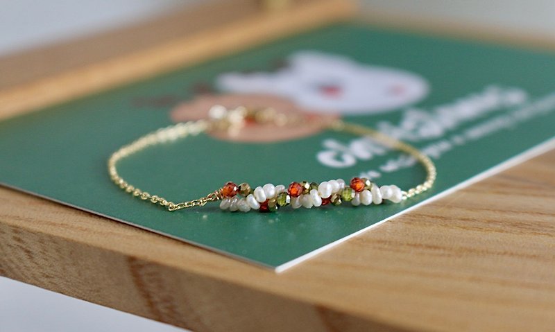 Christmas limited bracelet pearl zircon natural Stone-DNA- - Bracelets - Gemstone Multicolor