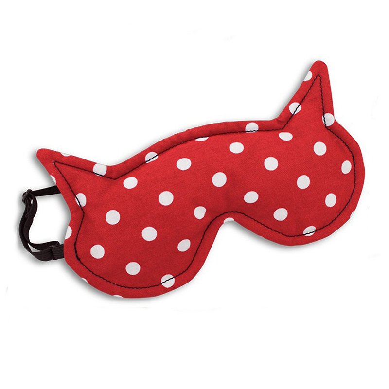 [Germany Leschi] Relieving fatigue hot/cold eye mask-catwoman look (red and white) - Eye Masks - Cotton & Hemp Multicolor