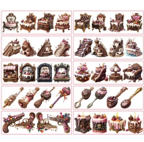 【J】Pirates of Queen♡ロングPETステ10枚♡コラージュ素材♡ D】Pirates of Queen♡ロングPETステ10枚♡コラージュ素材