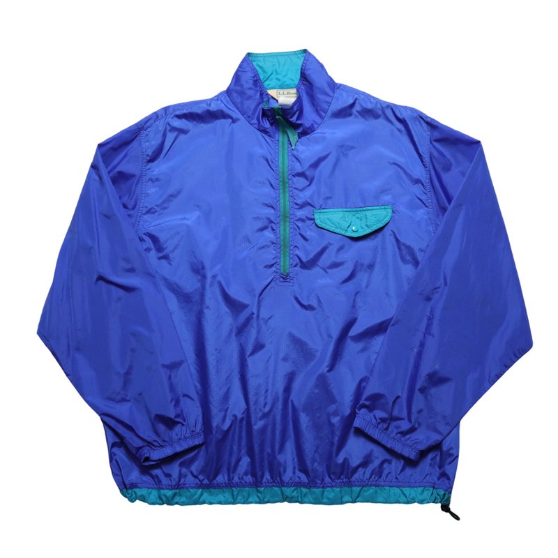 1980s L.L.Bean 藍色尼龍衝鋒衣 套頭上衣 LLBEAN - 男夾克/外套 - 尼龍 藍色