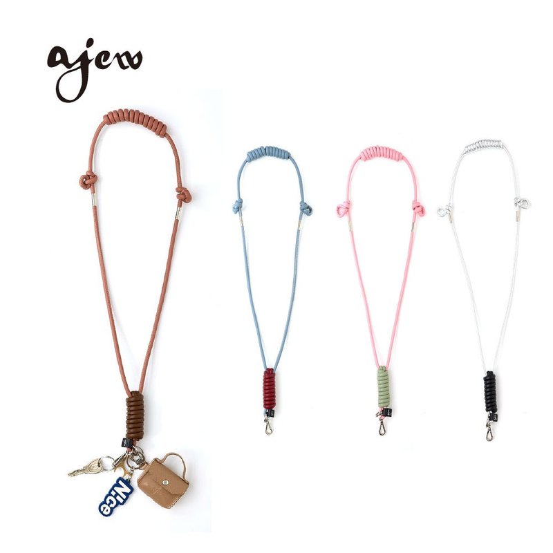 ajew design color shoulder 設計款雙色肩背帶 - 手機掛繩/背帶 - 人造皮革 咖啡色