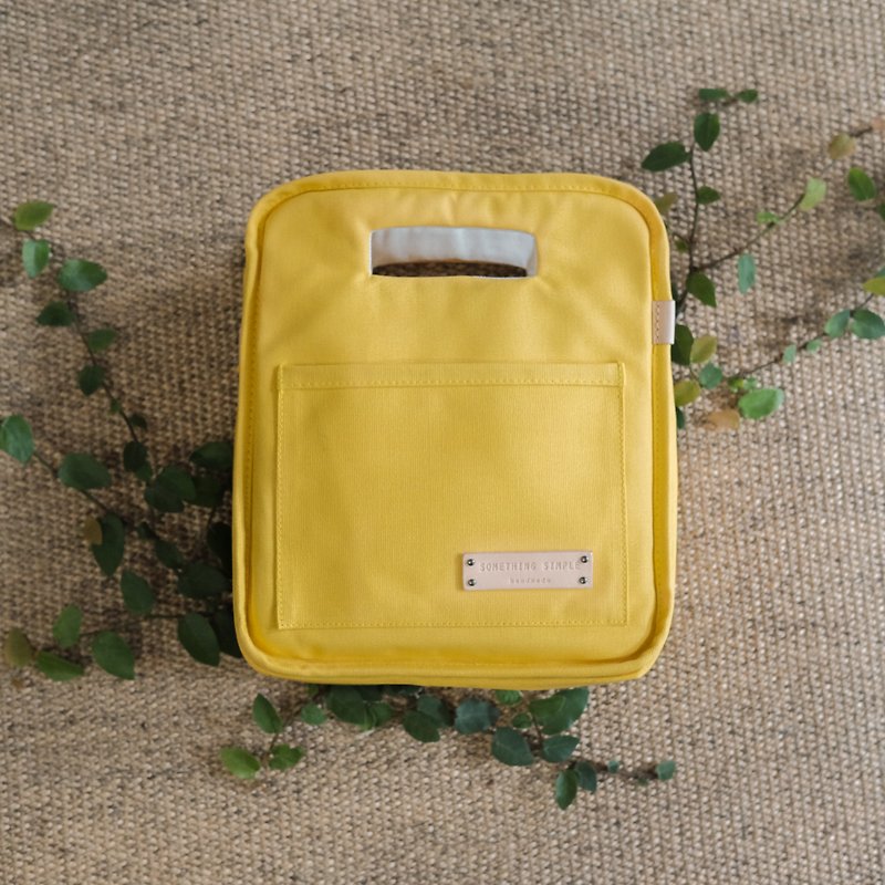 BISCUIT BAG - Yellow - กระเป๋าถือ - ผ้าฝ้าย/ผ้าลินิน สีเหลือง