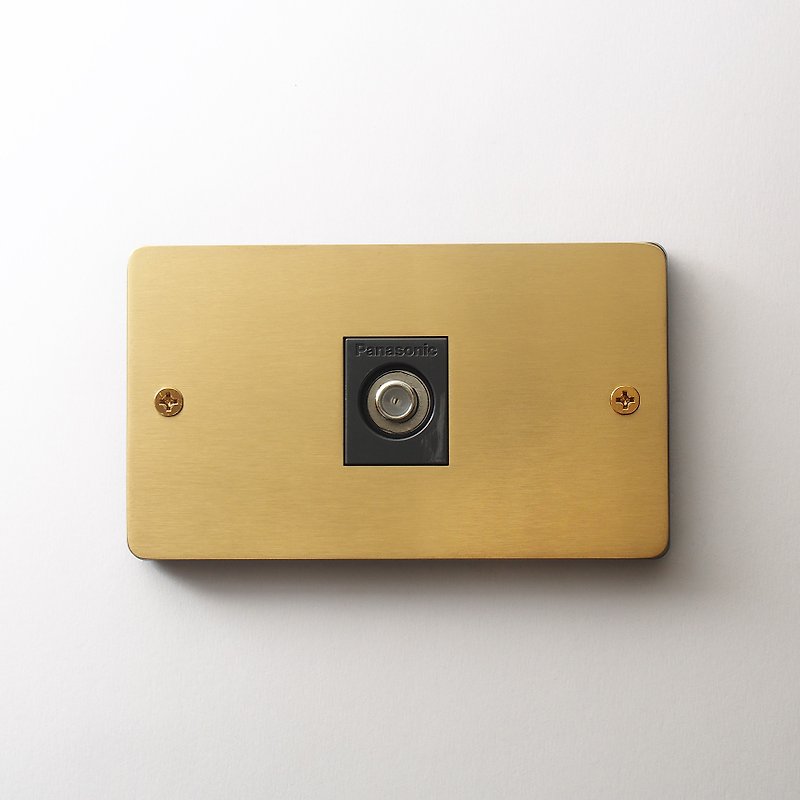 Standard switch panel hairline gold with Panasonic international brand TV jack terminal - โคมไฟ - สแตนเลส 