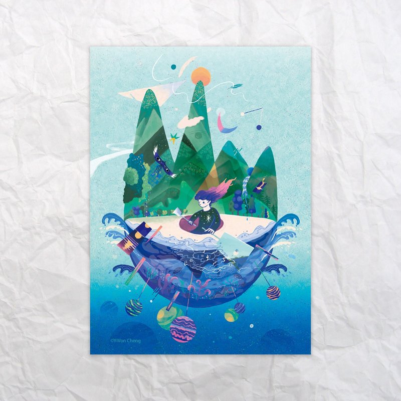 Artist postcards -direction- surreal- YiVon Cheng Illustration - Cards & Postcards - Paper Blue