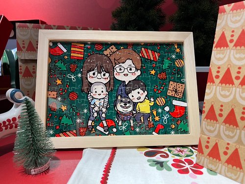 MiniGarden手繪客製化 聖誕禮物手繪【拼圖】聖誕設計款 聖誕交換禮物推薦 台中工作室