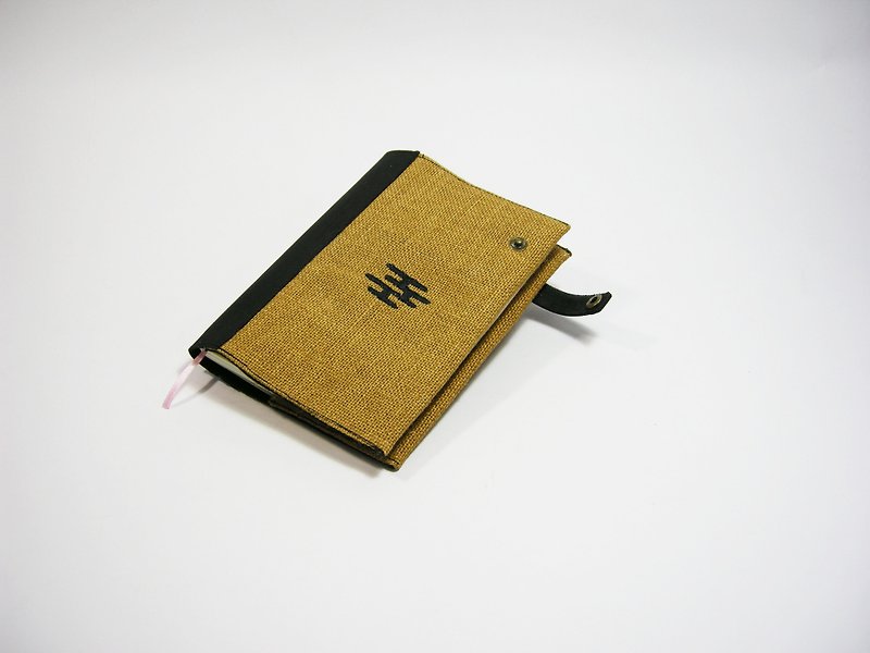 ●漆黒のノートブック（リネン）__祚の祚ノートブックのための手作りの刺繍など - ノート・手帳 - コットン・麻 カーキ