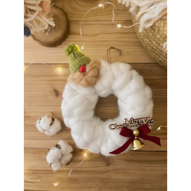 Santa Claus Pengpeng Wreath/Christmas Gift/Exchange Gift/ - Wall Décor - Wool 