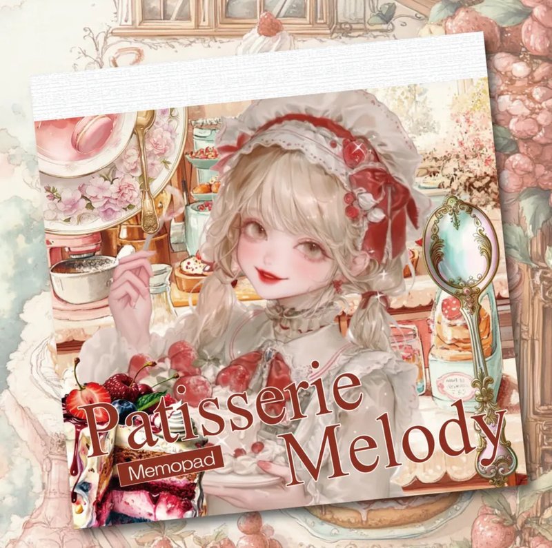 Patisserie Melody箔押しメモパッド - 筆記本/手帳 - 其他金屬 咖啡色