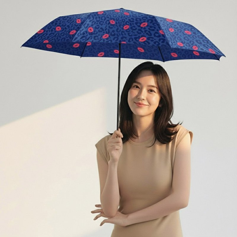 安全不回彈自動傘 防風抗UV超輕量省力 - 豹紋X紅唇 - 雨傘/雨衣 - 防水材質 
