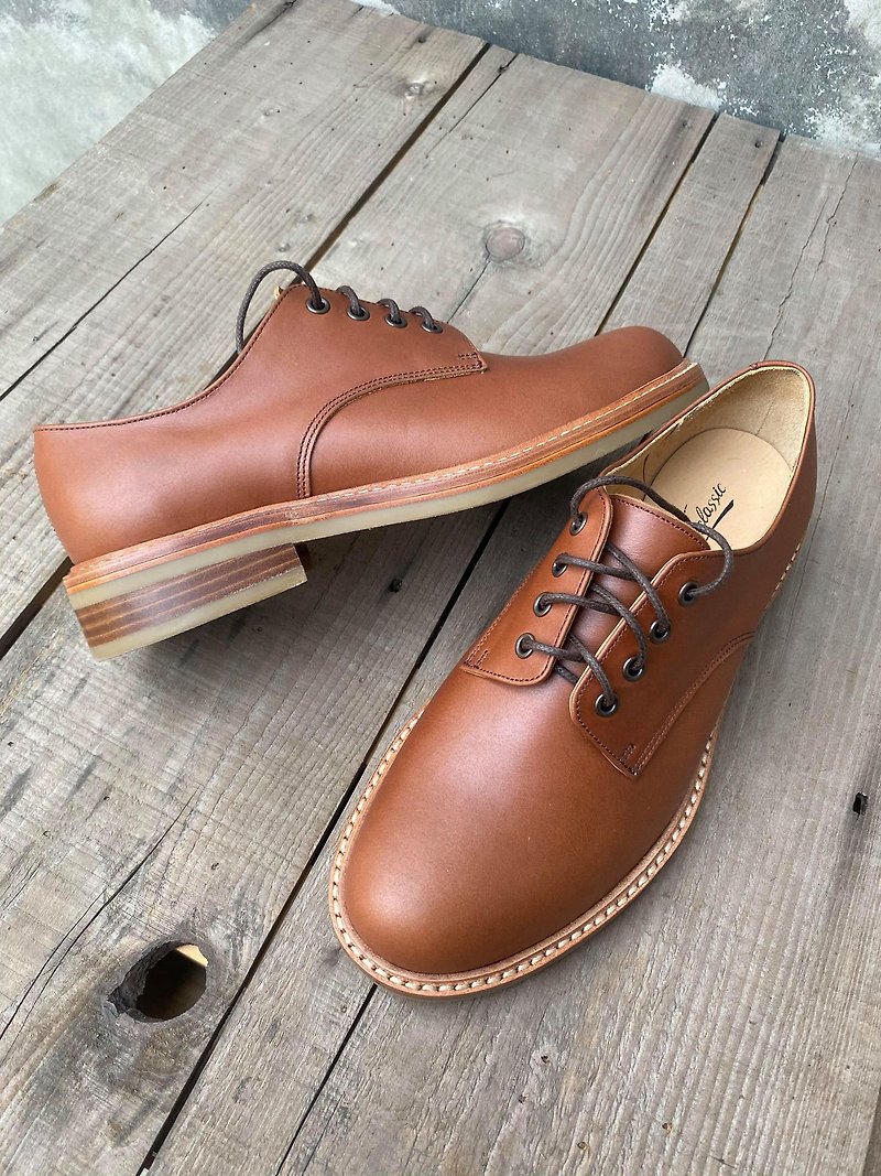 WHC.Classic × Osland Co-branded Derby Shoes × Caramel [Women] - Women's Leather Shoes - Genuine Leather Orange
