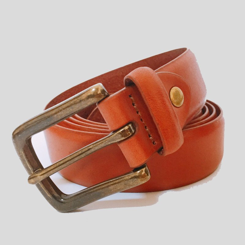 【La Fede】88 Festival Gift Box-Vegetable Tanned-Original Gentleman Belt - เข็มขัด - หนังแท้ สีดำ