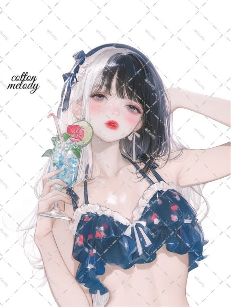 original sticker no.6476 人物ステッカー オリジナルステッカー 人物ステッカー 女の子ステッカー オリジナル人物ステッカー - 貼紙 - 紙 