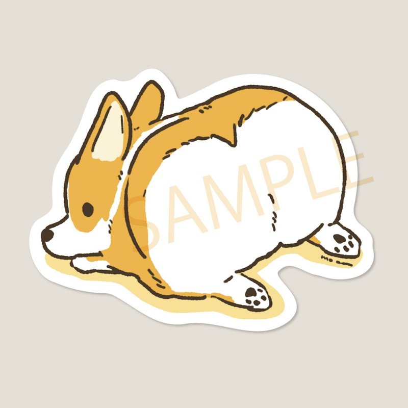 Corgi butt water resistance sticker - Stickers - Waterproof Material 