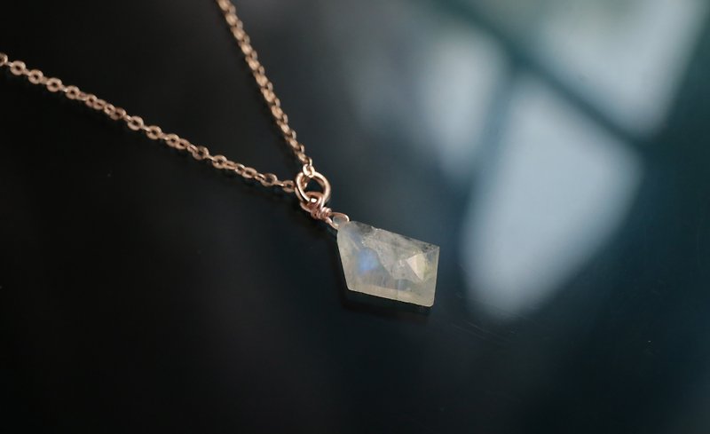 KAKERA- moon rose gold necklace crystal fragments solitary * * - สร้อยคอ - เครื่องเพชรพลอย ขาว