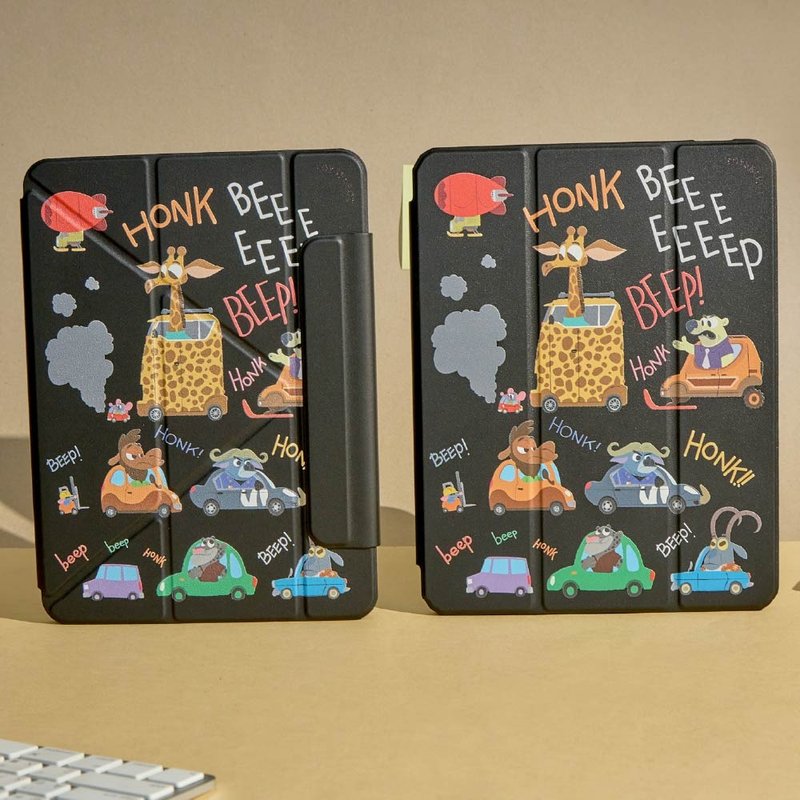 Disney動物方城市-汽車遊行強悍磁吸iPad三折/Y折保護殼 - 平板/電腦保護殼/保護貼 - 塑膠 多色