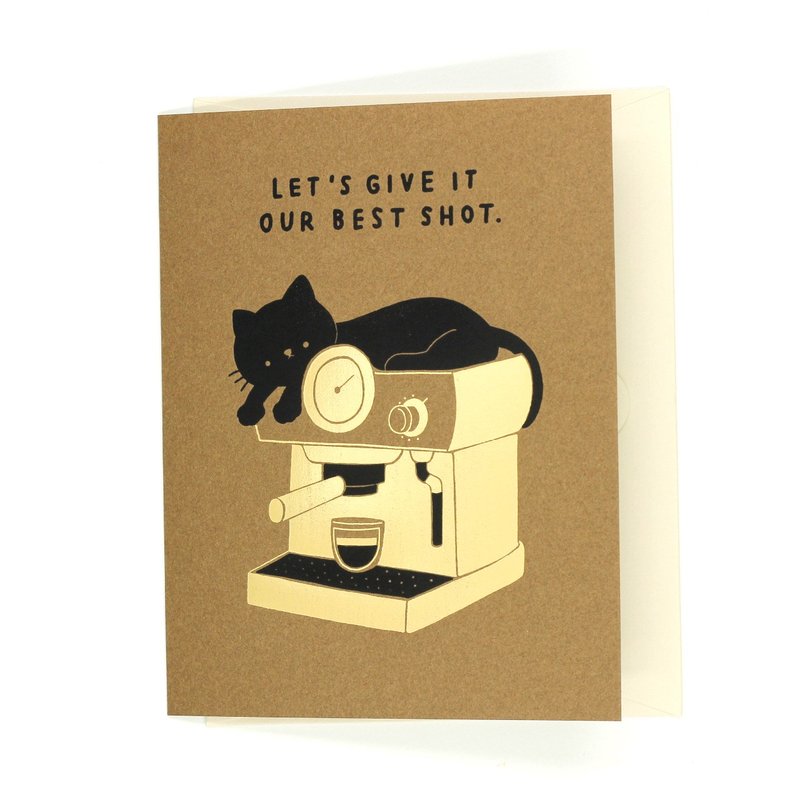 Let's Give It Our Best Shot - Greeting Card - 卡片/明信片 - 紙 咖啡色
